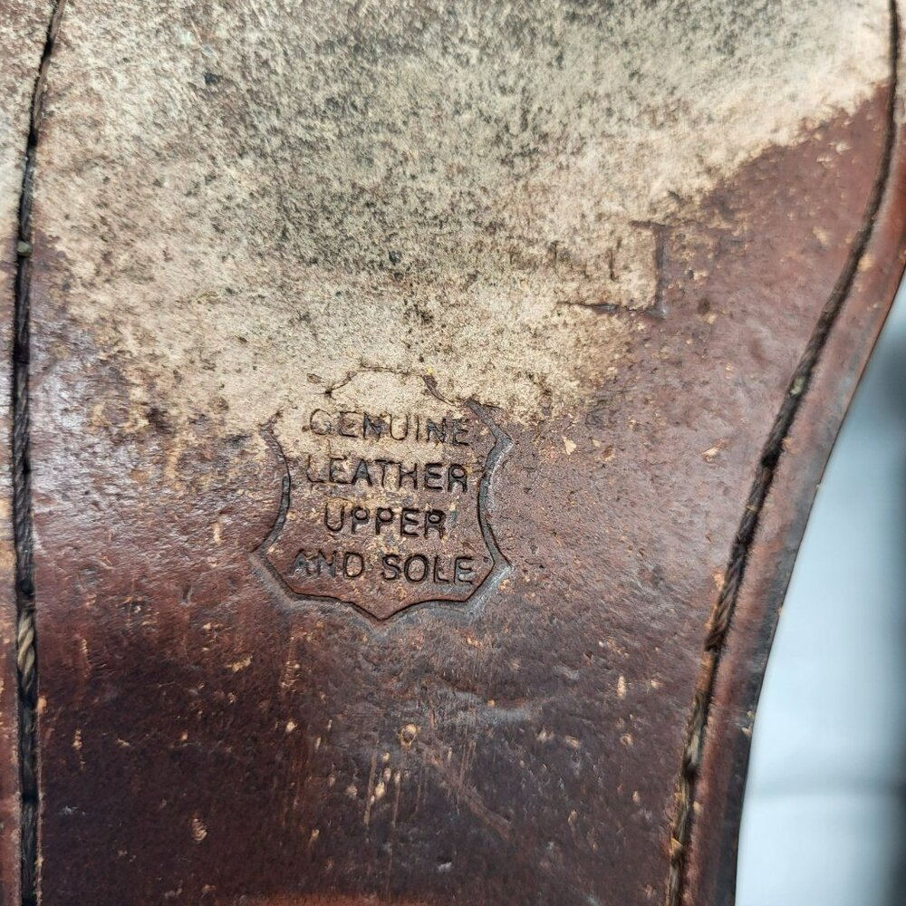 Florsheim Penny Loafers Men's Dress Shoes Brown Leather Handsewn Men's 7.5D - Picture 9 of 10